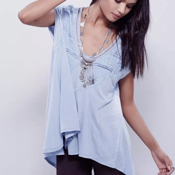 Free People Tops - NWT Free People Abigail Tee in Sky